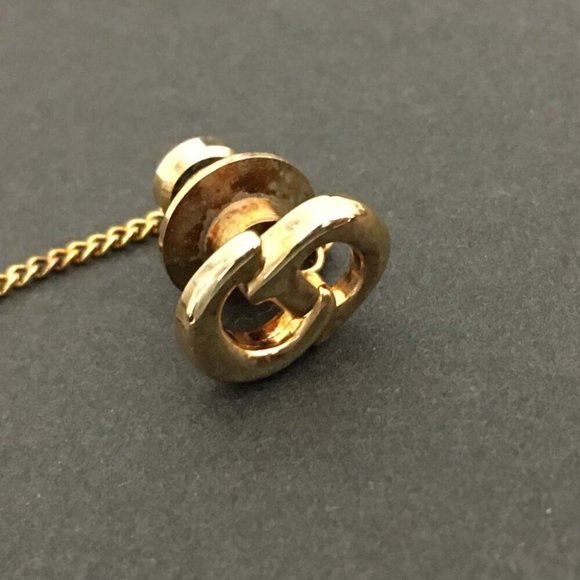 Christian Dior CD Logo Gold Tone Tie Tack Pin /5Q1403 - Picture 8 of 8
